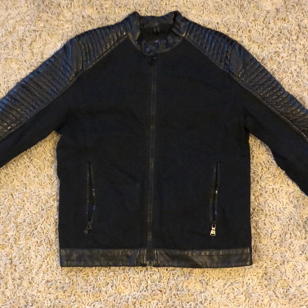 Express Men Black Faux Leather Jacket